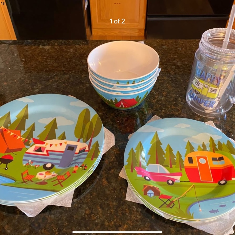 Colorful Camping Themed Dinnerware Melamine Set LTD